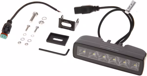 Lampe de travail indirecte LED, 30W, 2880lm, rectangulaire, 12/24V, blanc, 157x49,7x60mm prise Deutsch, faisceau étroit, 6LED · réf. LA10609