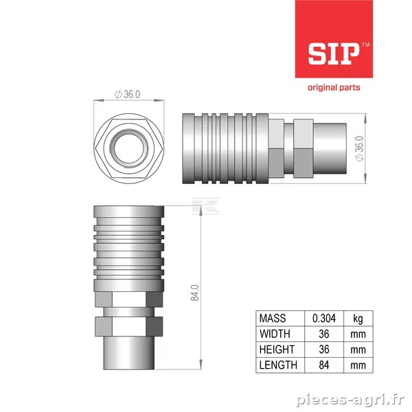 Raccord hydraulique vue 2