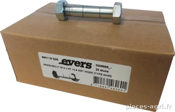Boulon de cisaillement avec écrou (25x) M14x67 10,9 TYPE 40/45 · réf. 990119Q25