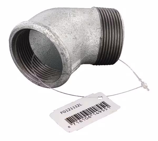 Équerre 45° zin. fem/mâ 1 1/2" · réf. FG121112L