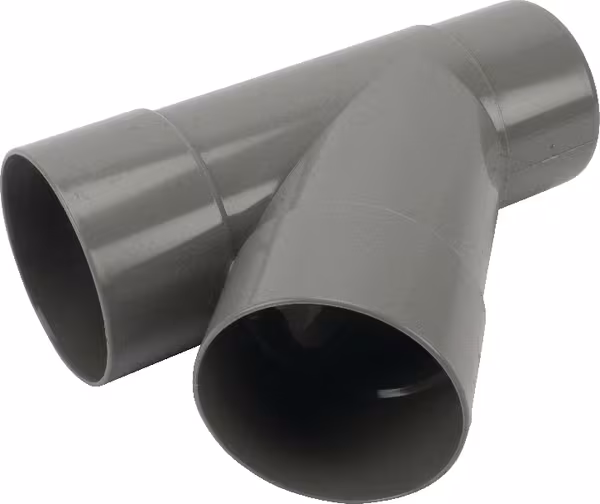 Raccord en T PVC 80 mm gris · réf. HWA480801G