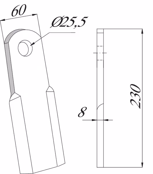 Fléau 60x230 utilisable pour Ferri · réf. CK2470