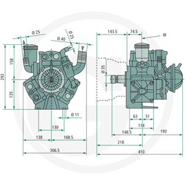 Annovi Reverberi Pompe à pistons/membranes AR 115 BP SP vue 3