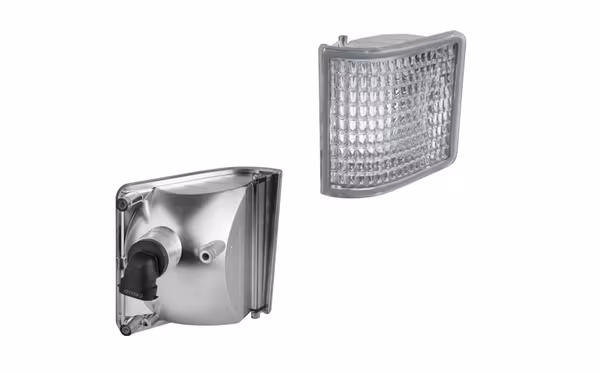 Feu de travail d'angle halogène, gauche, 12V, 50W, carré, blanc, 98x110x111mm, prise PGJ13, Wesem · réf. LPRE56601