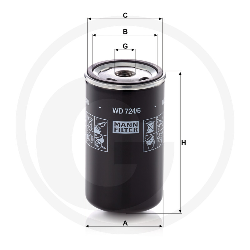 MANN FILTER Filtre à huile hydraulique/transmission vue 3