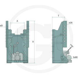 Sauermann Support d'attelage avec glissières · réf. 711482513