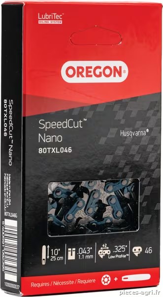 Chaîne de scie .325, 46 DL, 10" Speedcut™ Nano, Oregon · réf. 80TXL046E