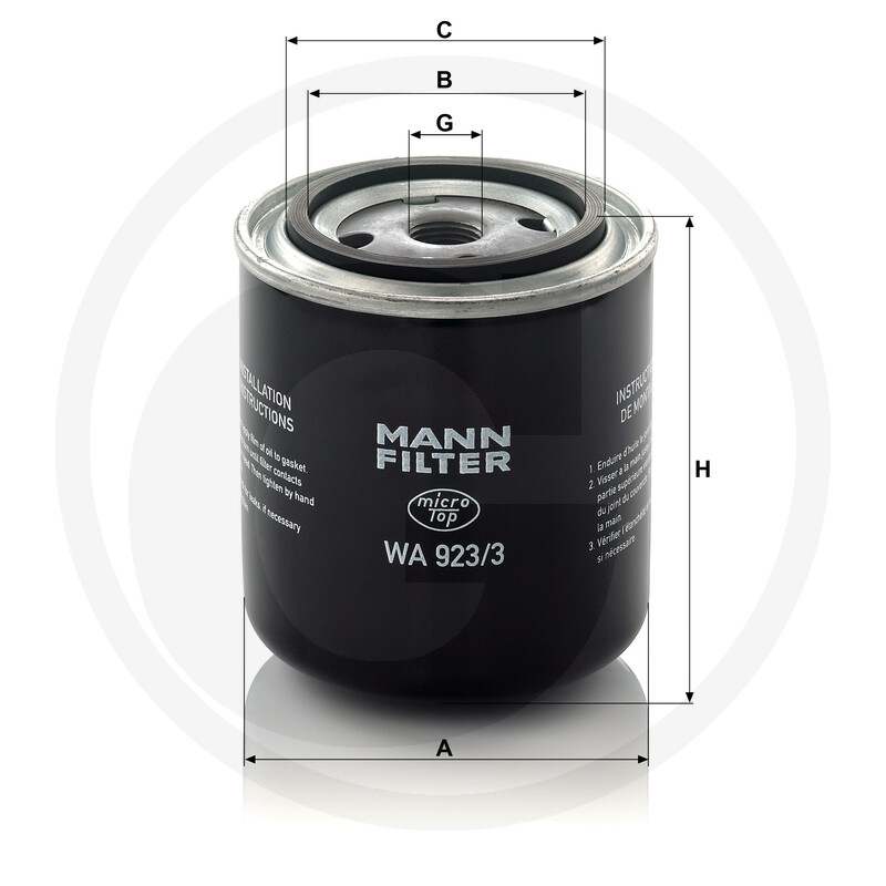 MANN FILTER Filtre à eau vue 3