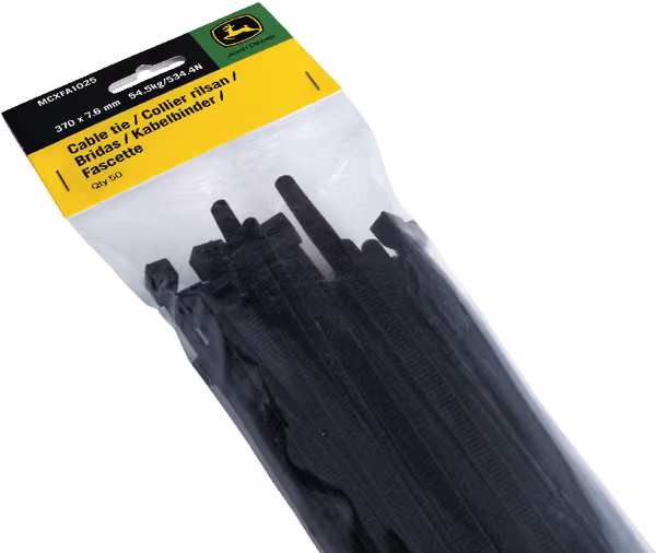 Collier rilsan 7.6x370mm, noir, Nylon, max. Ø 102mm, pack 50, JDM · réf. MCXFA1025