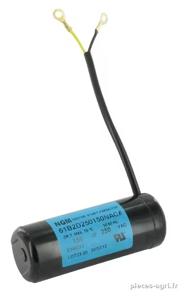 Condensateur dém. 150µF/250V · réf. EM9150250V