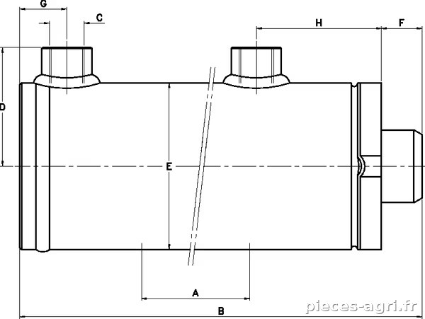 Verin double effet D35-60-500 vue 2