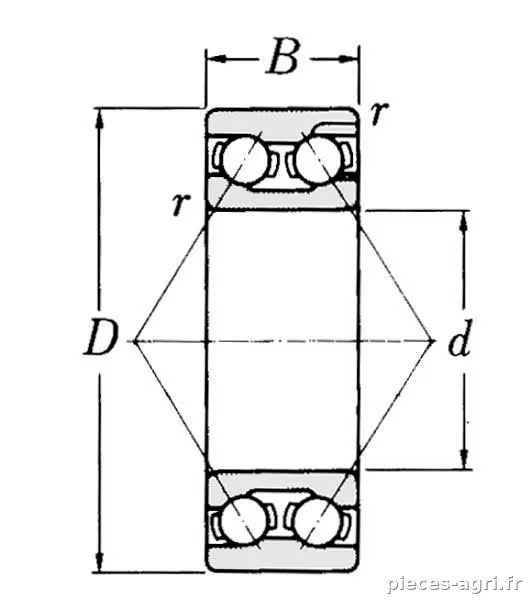Roulement à billes oblique vue 2