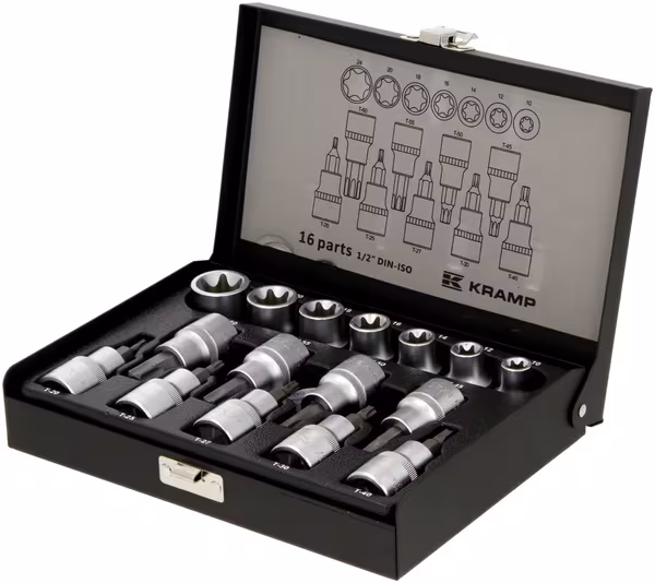 Jeu 16 douilles 1/2" Torx · réf. 1804924016KR