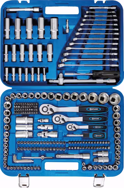 Jeu de douilles – 1/4", 3/8", 1/2" 219 pièces. · réf. 67703STI