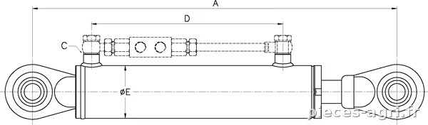 Barre de relevage hydraulique TEN/TEV, 550 mm cat.2/2 vue 2