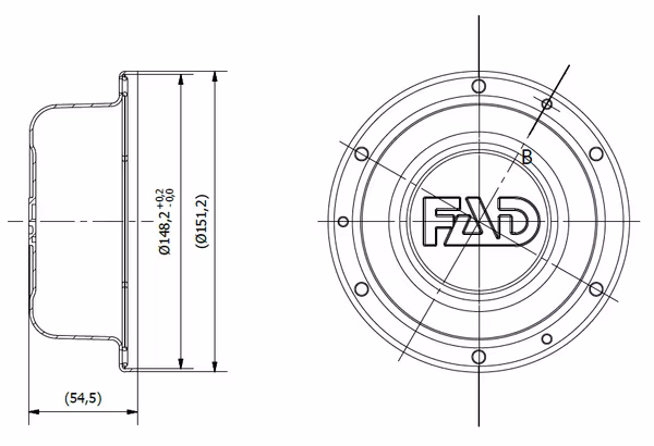 Enjoliveur Ø148,2mm, 6 trous, 7mm vue 3