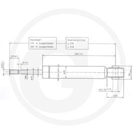 Stabilus Vérin à gaz · réf. 6549702270