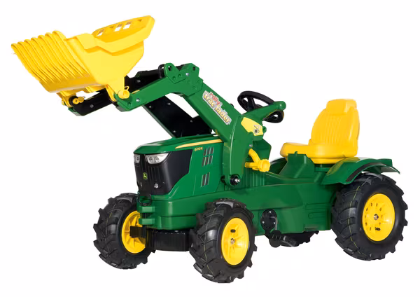 Tracteur à pédales avec chargeur frontal, John Deere 6210R, avec roues pneumatiques, à partir de 3 ans, rollyFarmtrac de Rolly Toys · réf. R61110