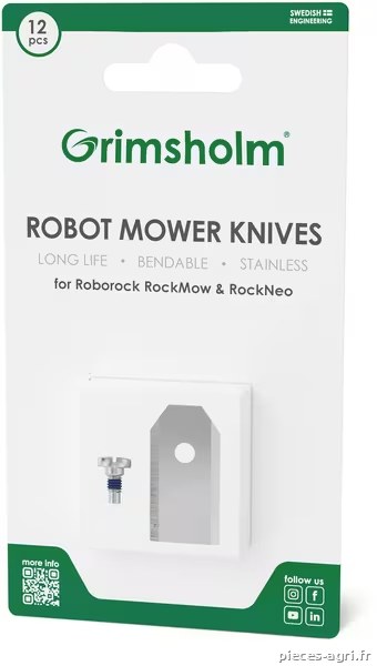 Lames pour Roborock RockMow séries S et Z, (12x) · réf. FGP1198
