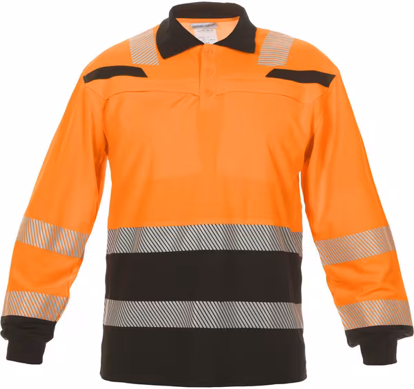Polo Tanna manches longues Trendy haute visibilité orange/noir taille XL · réf. 040460OBXL