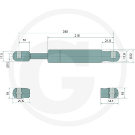 Stabilus Vérin à gaz · réf. 11309931