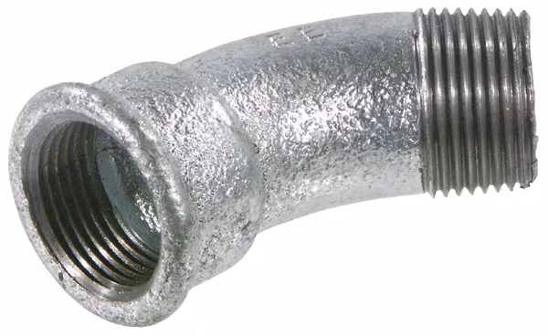 Coude 45° zingué F/M 1 1/4" · réf. FG40114