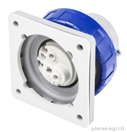 Connecteur à encastrer 2P+T 16A 200-250V IP66/IP67/IP69 bleu - SCAME Optima vue 3