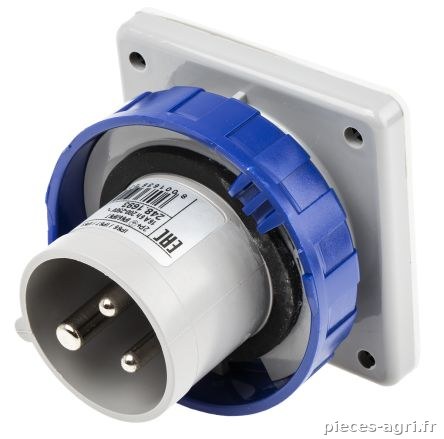 Connecteur à encastrer 2P+T 16A 200-250V IP66/IP67/IP69 bleu - SCAME Optima vue 2