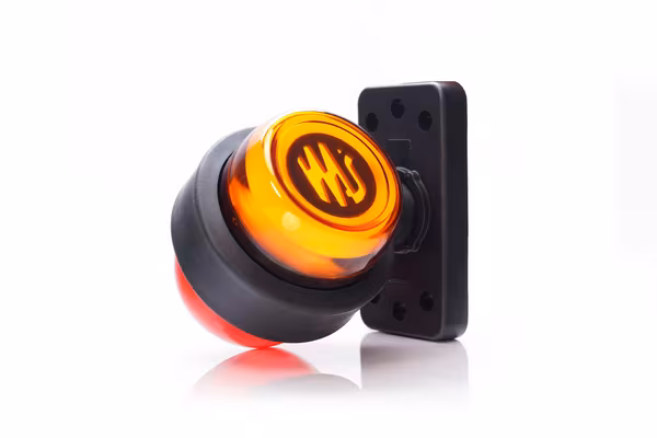 Feu de gabarit arrière LED, rotatif, rouge/orange, 12-24 V, 108 x 98 x 79 mm · réf. LA30085