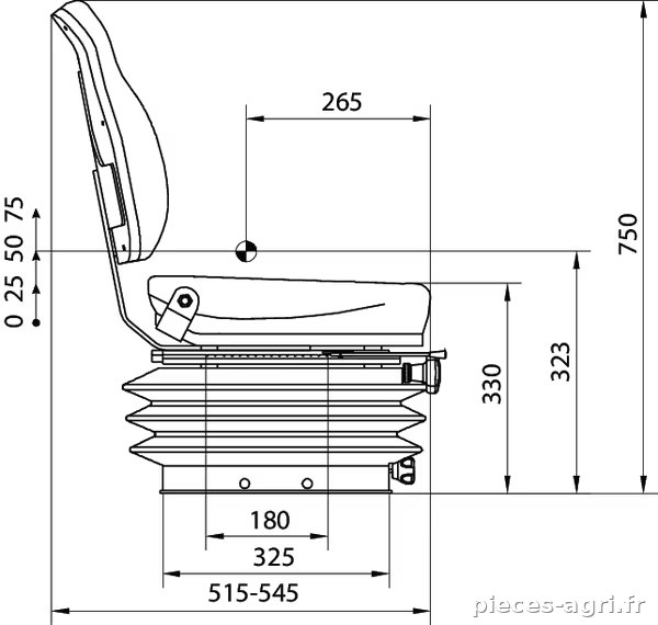 Siège PVC à suspension mécanique vue 3