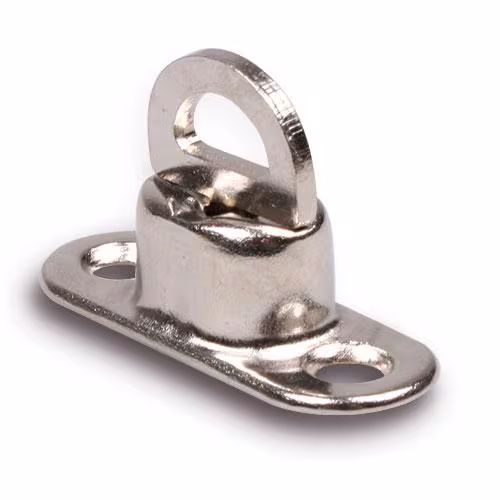 Agrafe tournante pour œillets ovales 22,5 x 13,5 mm h= 11 mm, distance des trous= 30,5 mm, INOX · réf. PL12075
