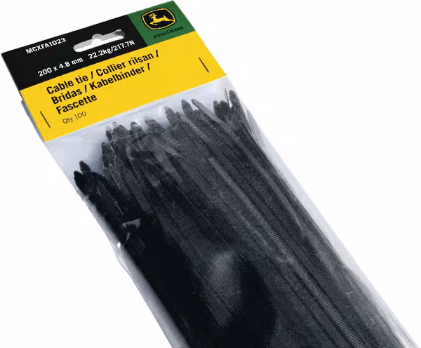 Collier rilsan 4.8x200mm, noir, Nylon, max. Ø 50mm, pack 100, JDM · réf. MCXFA1023
