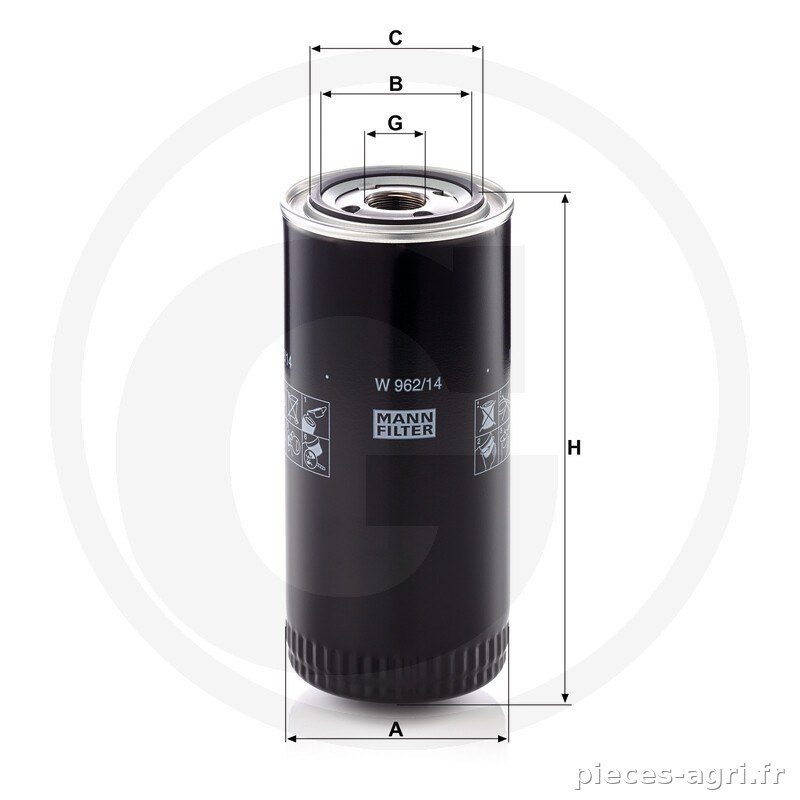 MANN FILTER Filtre à huile moteur vue 3
