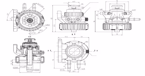 Pompe à carburant Caterpillar vue 2