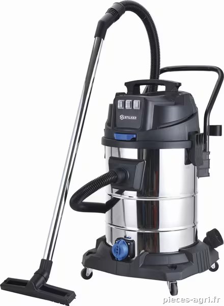 Aspirateur industriel eau et poussière 80 L, 3000 W, cuve inox – 3 moteurs – tuyau de 3 m · réf. 64754STI