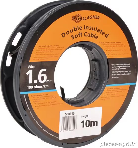 Câble dblement isolé 1,6mmx10m · réf. 065028GAL
