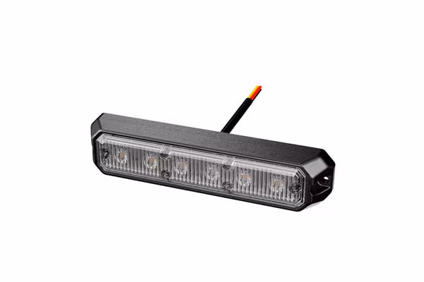 Feu d'avertissement, type stroboscopique, 12/24 V, orange, 6 LED, horizontal, boîtier en aluminium · réf. 2XD018160001