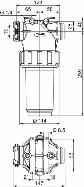 Filtre press. 210l, rac. four. vue 3