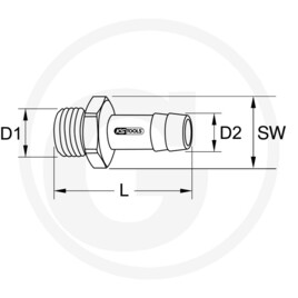 KS Tools Embouts filetés mâles en laiton, 45°, 1/2"x13mm · réf. 7885153392
