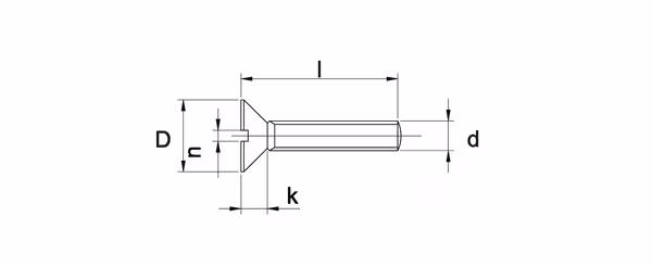 Vis à métaux tête fraisée fendue M8x100 inox-A2 vue 2