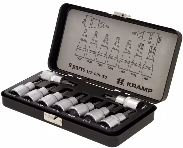 Jeu 9 douilles 1/2" Torx · réf. 18049240091KR