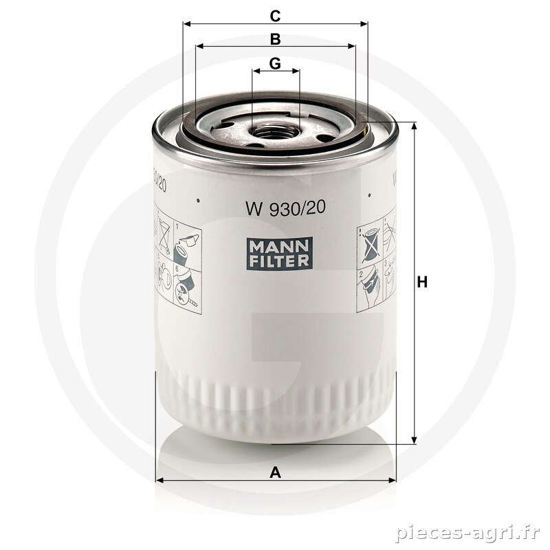 MANN FILTER Filtres à huile moteur vue 3