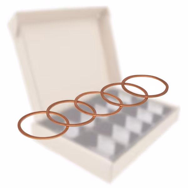Rondelles en cuivre assorties 4/4 7pcs · réf. KWS00933