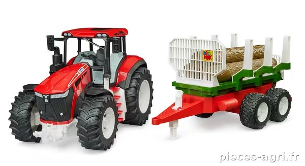 Tracteur avec remorque forestière vue 4