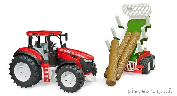 Tracteur avec remorque forestière vue 5