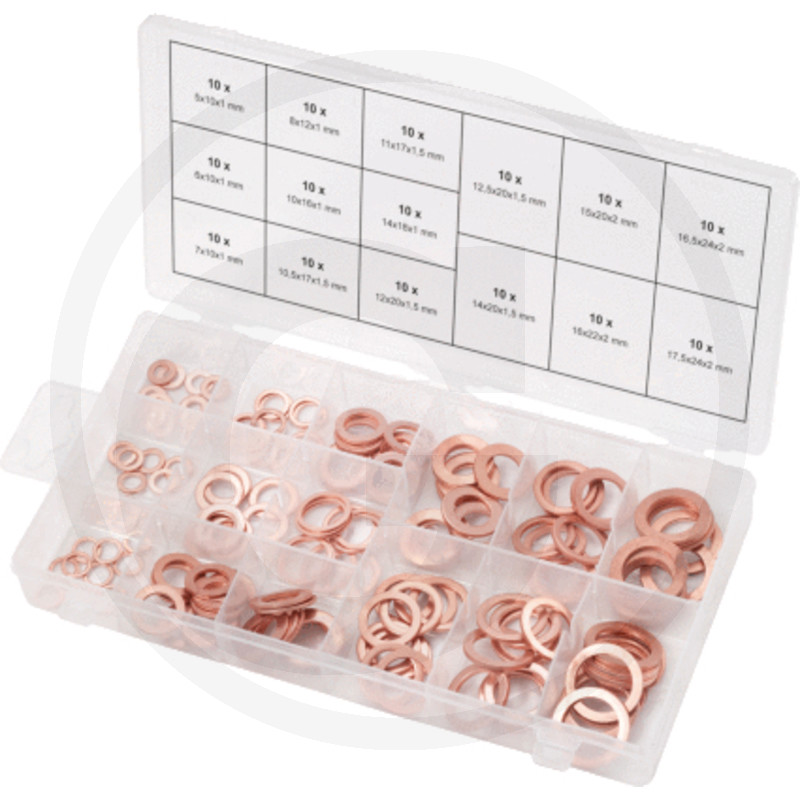 KS Tools Assortiment de joints cuivre, Ø 5-17,5mm, 150 pcs. · réf. 7889700040