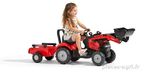 Tractopelle Case IH avec remorque vue 3