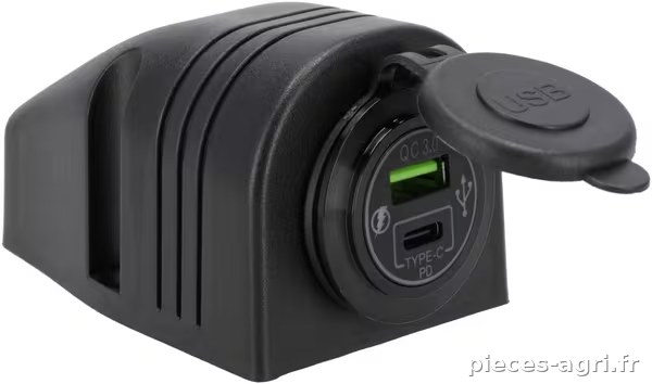 Prise USB-C + USB-A 12/24V montage en saillie · réf. GSM053