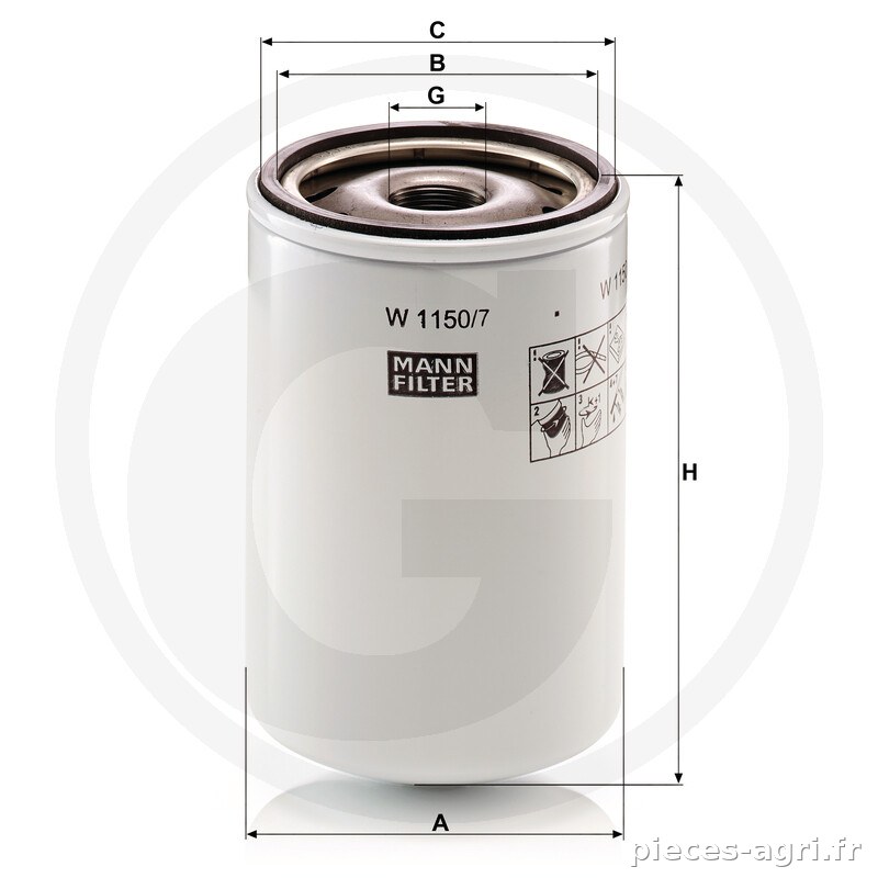 MANN FILTER Filtre à huile moteur vue 3