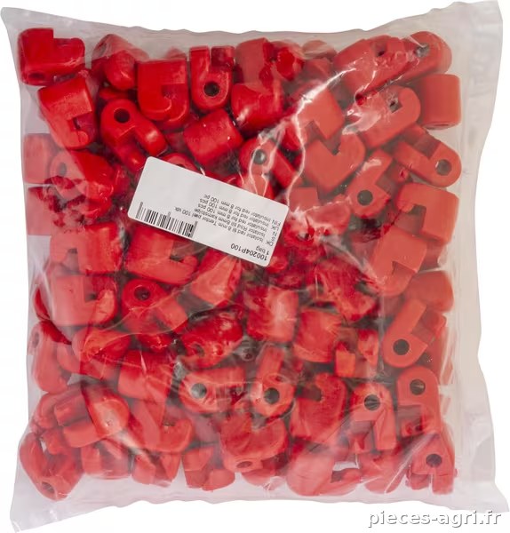 Isolant rouge p/ 8 mm 100 pcs vue 2